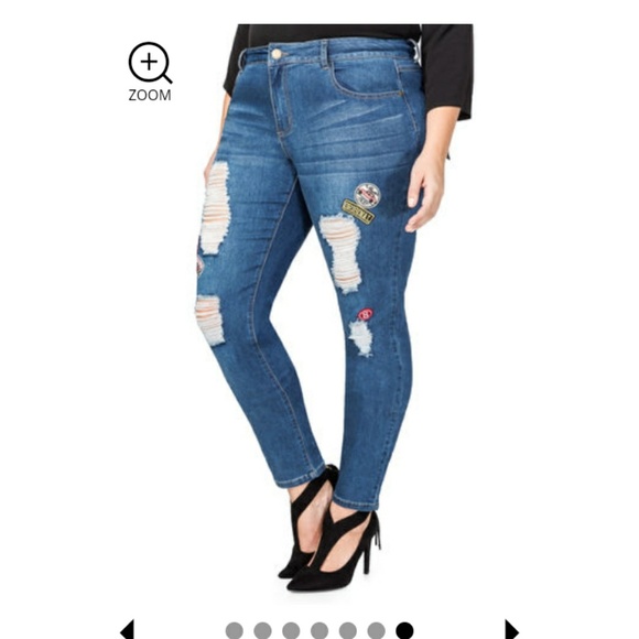 Destructed skinny jeans with patches - Picture 3 of 3